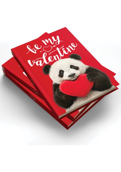 Panda Görselli Sert Kapaklı Çizgili Not Defteri – 13x21cm Sert Kapak 192 Sayfa