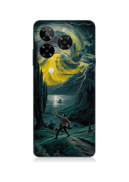 General Mobile Era 50 Uyumlu Van Gogh Yolu Desenli Silikon Kılıf