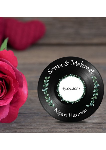Isme Özel Ahşap Plak Magnet Söz Nişan Hatırası 50 Adet Standart