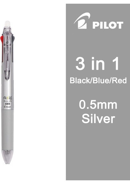0,5 mm Gümüş Tarzı Pılot LKFB-60EF 3'ü 1 Arada Geri Çekilebilir Silinebilir Jel Kalem Okul Malzemeleri Japonya Papeleria Çalışma Kırtasiye (Yurt Dışından)