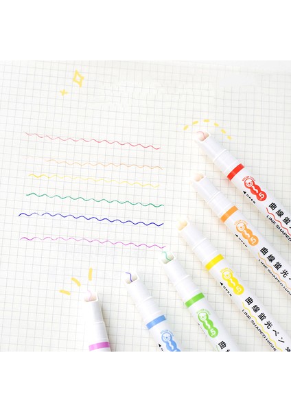 1 Adet Mor Tarzı Kavisli Hat Vurgulayıcı Kalem Çok Renkli Silindir Uç Dalgalı Çizgi Şekilli Marker Vurgulayıcı Liner Kırtasiye Okul F253 (Yurt Dışından) modelleri