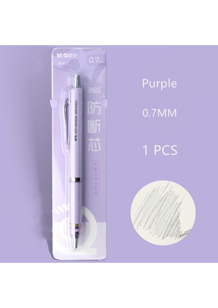 0.7mm Mor Stil Otomatik Mekanik Kalem Renkli Oto D Retractable Yazma Kalemleri Okul Kırtasiye (Yurt Dışından)
