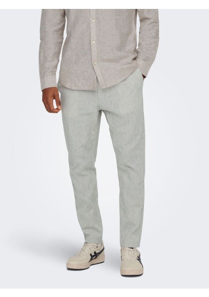 Erkek Pantolon Onslınus Crop 0006 Keten Karışımı Pnt