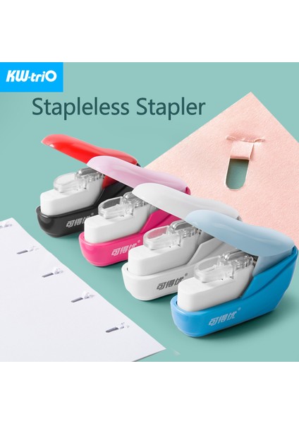Zımba-A Stili Kw-Trio Dikişsiz Zımbasız Zımba Makinesi Kitap Kağıt Zımbalama Zımba Güvenli Taşınabilir Zımba Yok Zımbalı Zımba Dıy Kağıt Ciltleme Okul Ofis Malzemeleri (Yurt Dışından)