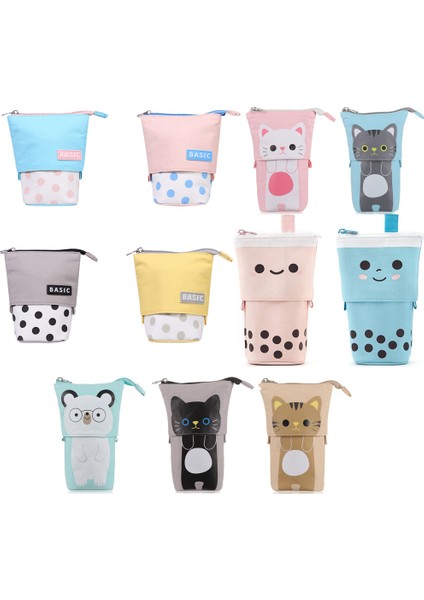 B-4 Stili 3 Çeşit Sevimli Boba Süt Çayı Teleskopik Kalem Çantası Kalem Kalem Tutucu Kılıfı Ayakta Duran Kalem Kutusu Kırtasiye Kılıfı Çanta (Yurt Dışından) fiyatları