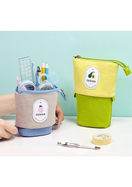 Kadife Sarı Stil Kore Taze Sevimli Kalem Kutusu Tuval Teleskopik Ayakta Kawaii Kalemlik Macaron Okul Kalem Tutucu Çanta Kırtasiye Kalem (Yurt Dışından) fiyatları