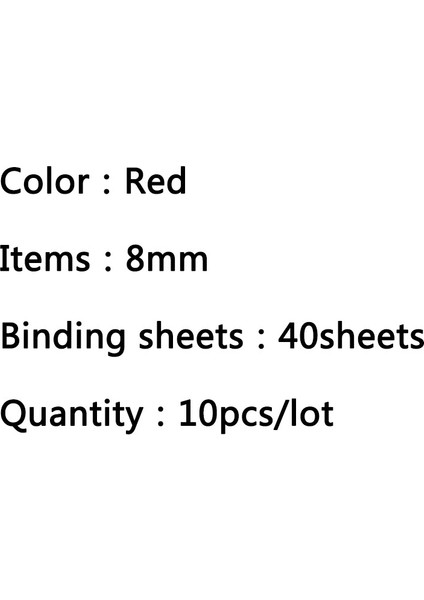 Kırmızı-8mm Tarzı Delik Bağlama Halkası Sıkıştırılabilir Spiral Spiral Defter Albüm Bağlama Önlükler Pvc Binder Halkaları Defter Ofis Malzemesi (Yurt Dışından)