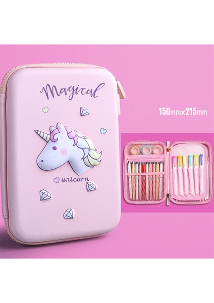 Kalem Kutusu Stili Kawaii Kedi ve Sevimli Unicorn Kalemlik ve Piornik Seti - Okul Malzemeleri (Yurt Dışından)