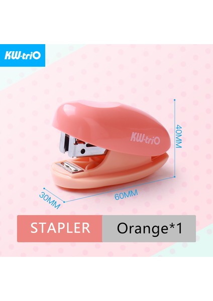 Mini Turuncu Zımba Stili Kw-Trio Mini Zımba Sevimli Taşınabilir Zımba Sevimli Şeker Şekilli Zımba ve Zımba Çıkarıcı Defter Bağlama Ofis Malzemeleri (Yurt Dışından)