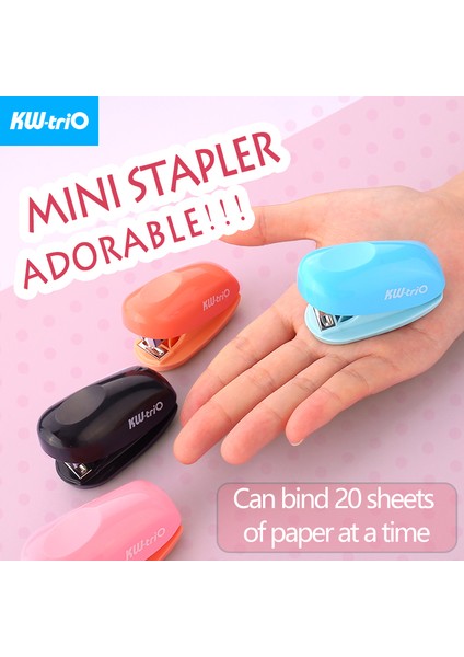 Mini Turuncu Zımba Stili Kw-Trio Mini Zımba Sevimli Taşınabilir Zımba Sevimli Şeker Şekilli Zımba ve Zımba Çıkarıcı Defter Bağlama Ofis Malzemeleri (Yurt Dışından)