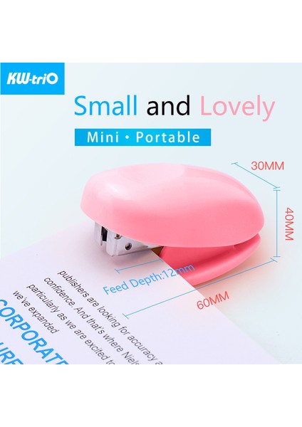 Mini Turuncu Zımba Stili Kw-Trio Mini Zımba Sevimli Taşınabilir Zımba Sevimli Şeker Şekilli Zımba ve Zımba Çıkarıcı Defter Bağlama Ofis Malzemeleri (Yurt Dışından)