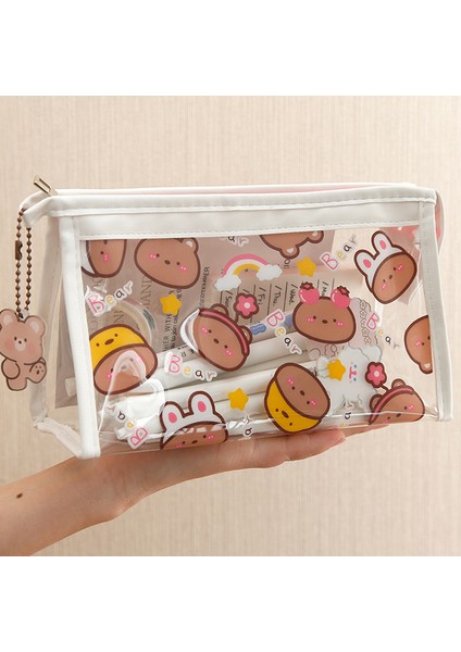 No.12 Tarzı Sevimli Ayı Hayvan Şeffaf Kalem Kutusu Ofis Için Büyük Kapasiteli Kalem Çantası Malzeme Escolar Kawaii Kırtasiye Okul Malzemeleri (Yurt Dışından) fiyatları