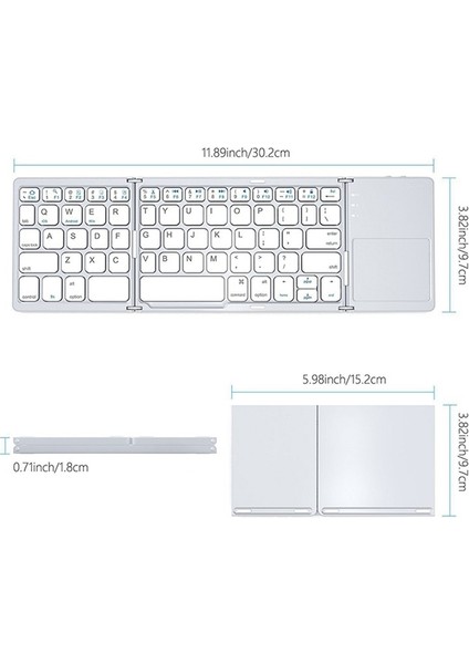 Touch Pro Katlanabilir Bluetooth Mini Türkçe Q Klavye Ios Android