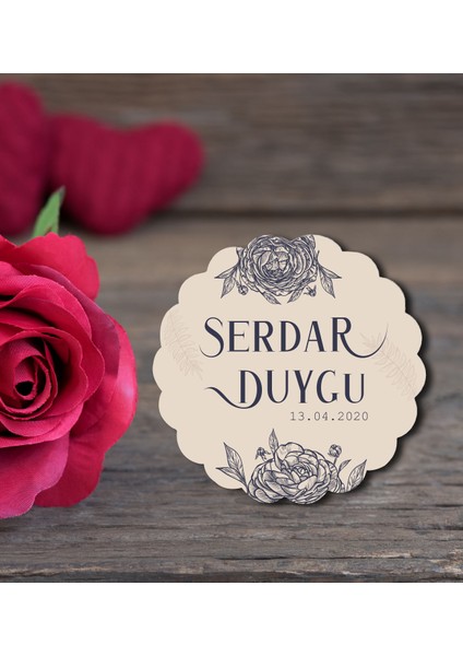 Isme Özel Söz, Nişan Hatırası Ahşap Magnet 50 Adet Standart