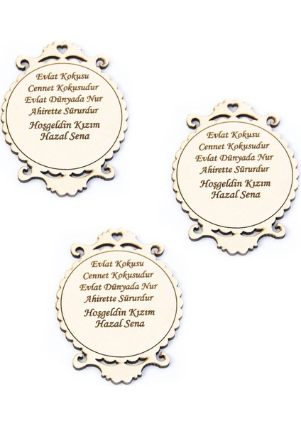 50 Adet Isme Özel Ahşap Magnet Hoşgeldin Bebek Standart