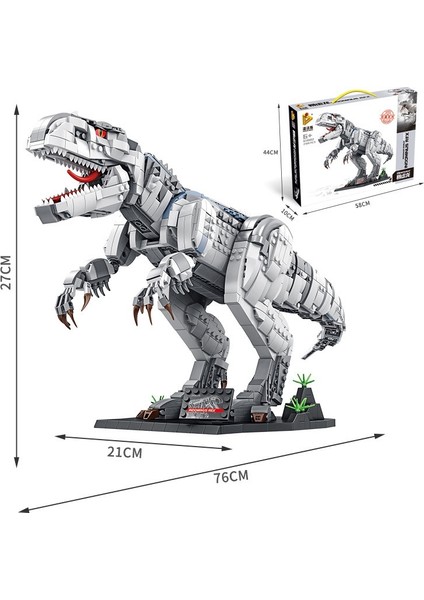 Büyük Yapı Taşları Çelik Mekanik Tyrannosaurus Rex Yapboz Blok Modeli (Yurt Dışından)