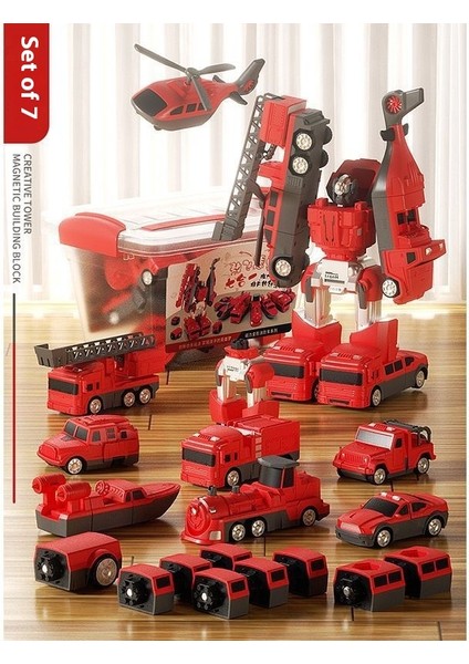 Yeni Çocuk Manyetik Montaj Dönüştürme Robot Mühendislik Araba Serisi Patchwork Puzzle Oyuncaklar (Yurt Dışından)