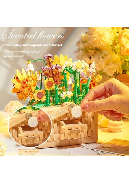 Yeni Monte Edilmiş Puzzle Yapı Taşları Buket Oyuncak Dekorasyon Hediyesi (Yurt Dışından)