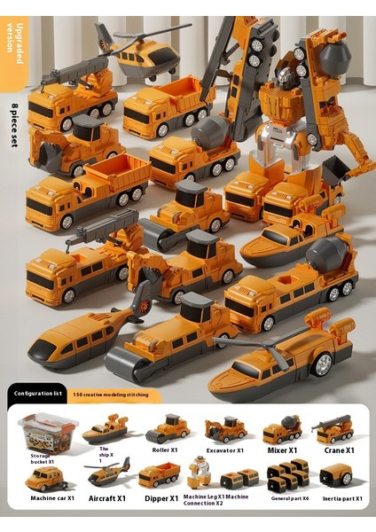 Yeni Çocuk Manyetik Montaj Dönüştürme Robot Mühendislik Araba Serisi Patchwork Puzzle Oyuncaklar (Yurt Dışından)