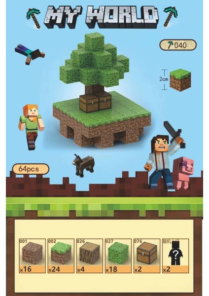 Mc Minecraft Manyetik Küpler Montaj Dıy Yapı Taşları Çocuklar Için Bulmaca Modeli Oyuncaklar (Yurt Dışından)