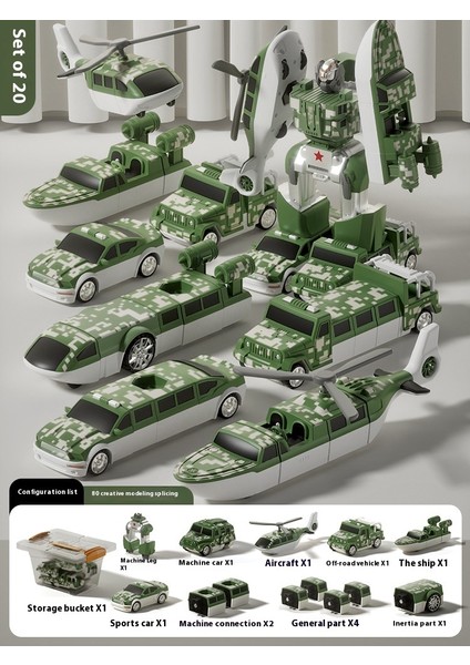 Yeni Çocuk Manyetik Montaj Dönüştürme Robot Mühendislik Araba Serisi Patchwork Puzzle Oyuncaklar (Yurt Dışından)