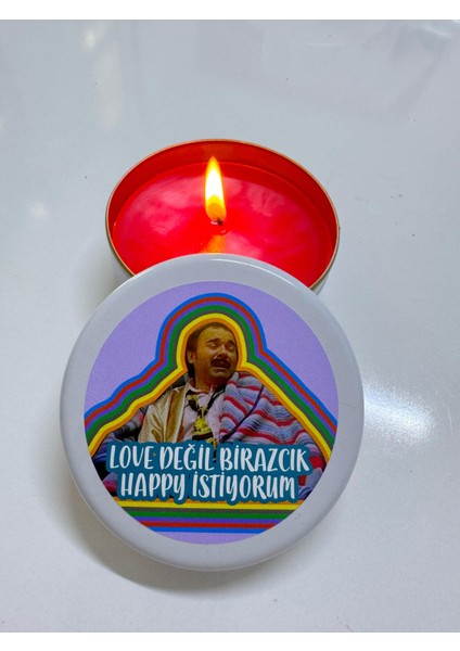 Hediyelik Esprili 100GR Teneke Mum