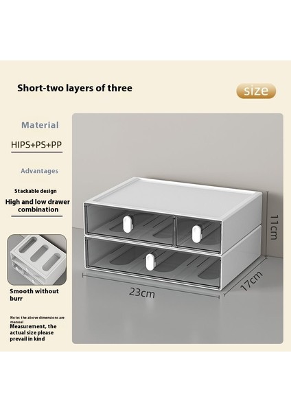 Masaüstü Düzenleyici Basit Çok Bölmeli Çekmece Kırtasiye Şeffaf Kutu (Yurt Dışından)