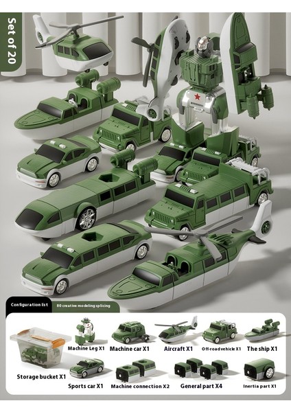 Yeni Çocuk Manyetik Montaj Dönüştürme Robot Mühendislik Araba Serisi Patchwork Puzzle Oyuncaklar (Yurt Dışından)