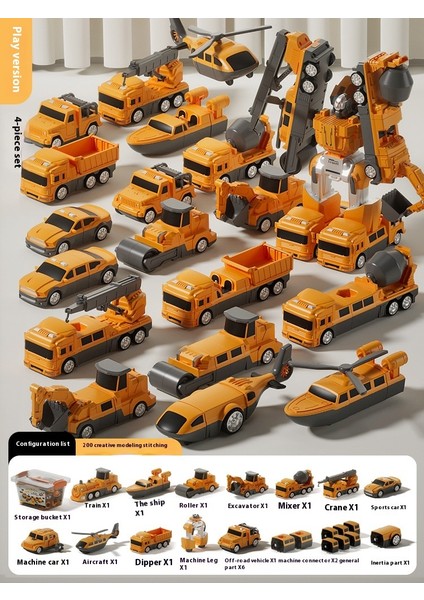 Yeni Çocuk Manyetik Montaj Dönüştürme Robot Mühendislik Araba Serisi Patchwork Puzzle Oyuncaklar (Yurt Dışından)