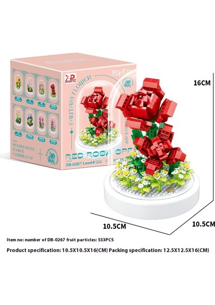Çiçek Yapı Taşları Perpetual Çiçek Puzzle Oyuncak Dekorasyon Doğum Günü Hediyesi (Yurt Dışından)