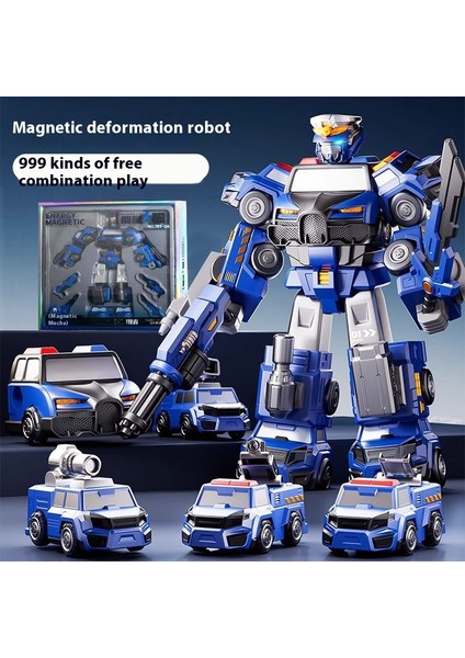 Yeni Çocuk Manyetik Montaj Dönüştürme Robot Mühendislik Araba Serisi Patchwork Puzzle Oyuncaklar (Yurt Dışından)