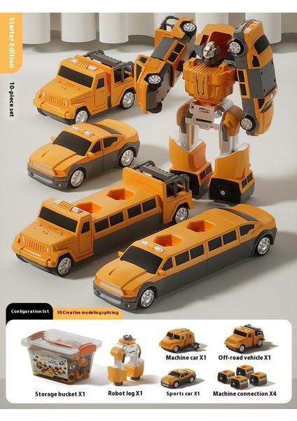 Yeni Çocuk Manyetik Montaj Dönüştürme Robot Mühendislik Araba Serisi Patchwork Puzzle Oyuncaklar (Yurt Dışından)