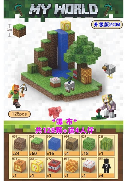 Mc Minecraft Manyetik Küpler Montaj Dıy Yapı Taşları Çocuklar Için Bulmaca Modeli Oyuncaklar (Yurt Dışından)