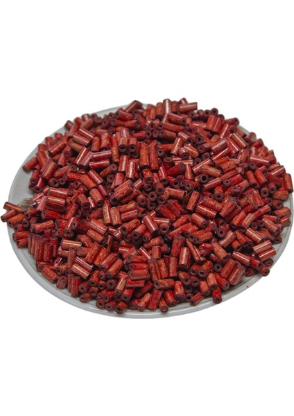 6 mm Bambu Bordo Rengi Ahşap Boncuk 40 gr