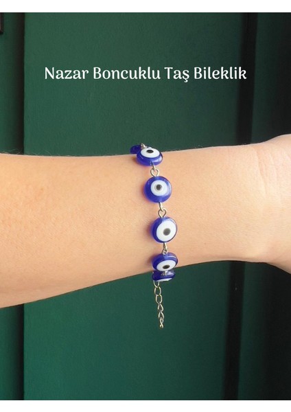 Renkli Nazar Boncuklu Taş Bileklik Her Ölçüye Uygun Canlı Renkler fiyatları