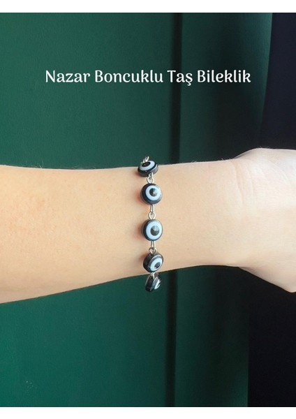 Renkli Nazar Boncuklu Taş Bileklik Her Ölçüye Uygun Canlı Renkler
