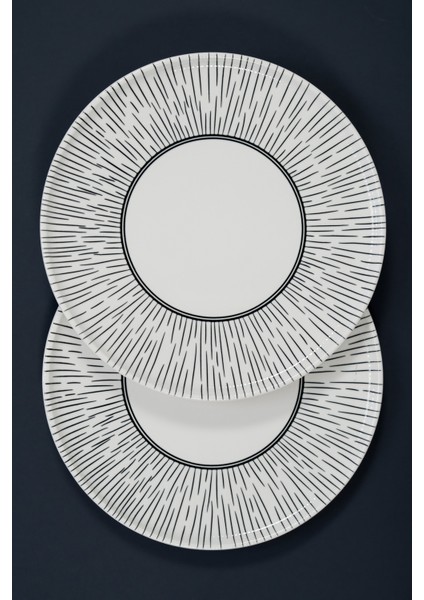 Sole Raggi 2’li 30 cm Modern İtalyan Porselen Sunum Tabağı Seti