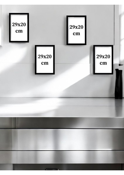 4 Parça Dekoratif A4 Mdf Tablo, Cafe Tabloları , Kahve Köşesi Tabloları , Duvar Tabloları , Çerçeve Görünümlü Dekoratif Hediyelik modelleri