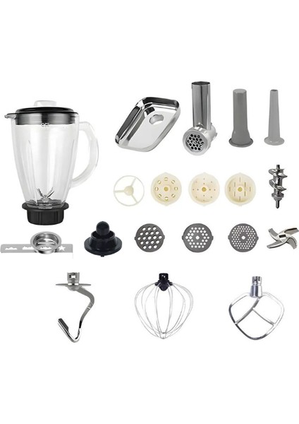 SR50 Döküm Gövde 7 Litre Içli Köfte Hamur Yoğurma Kıyma Çekme Erişte Blender Çıpıcı mixer Set