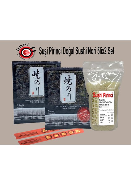 Suşi Pirinci Doğal Sushi Nori 5lix2 Set / Suşi Seti