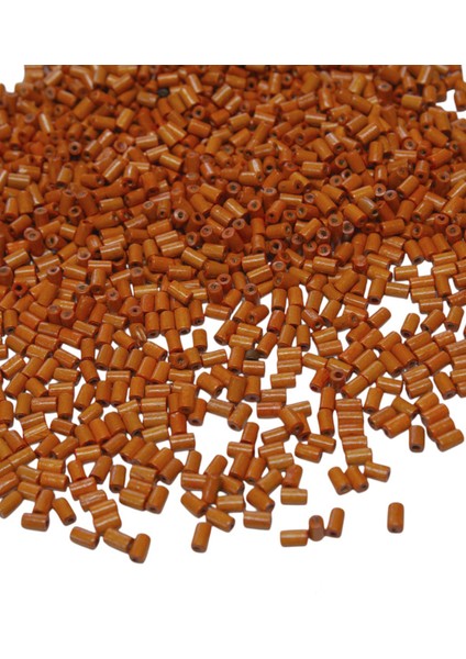 7 mm Silindir Turuncu Renk Ahşap Boncuk 50 gr