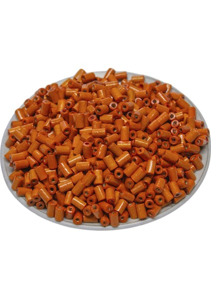 7 mm Silindir Turuncu Renk Ahşap Boncuk 50 gr fiyatları