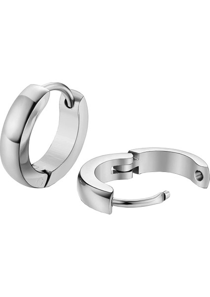 Ince Halka Erkek Kadın Unisex Çelik Küpe Çifti 3 mm mse6