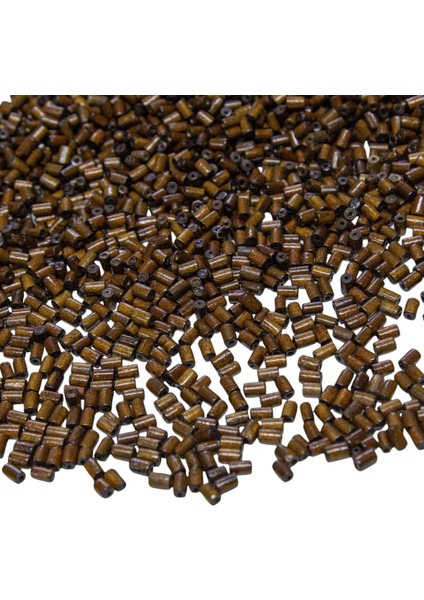 7 mm Silindir Kahve Rengi Ahşap Boncuk 60 gr