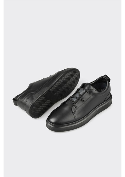 Siyah Deri Erkek Günlük Ayakkabı modelleri