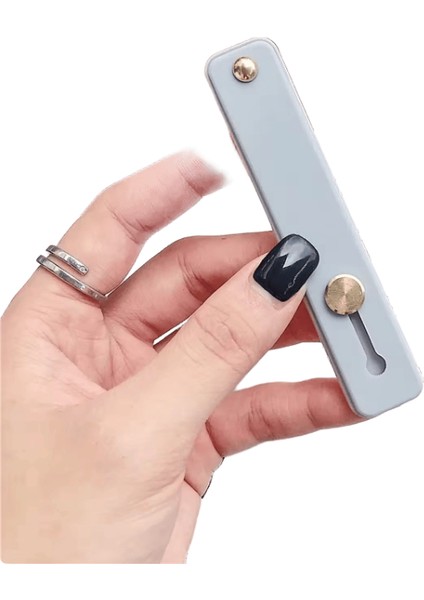 Tpu Deri Parmak Askısı Telefon Tutucu Masaüstü Kavrama Standı Basit Telefon Tutucu :gri (Yurt Dışından)