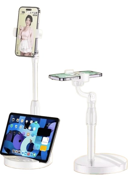 Size Özel Teklif 360° Dönebilen Tartı Kaymaz Taban Masaüstü Tembel Katlanır Ayarlanabilir Esnek Telefon Standı :beyaz (Yurt Dışından)