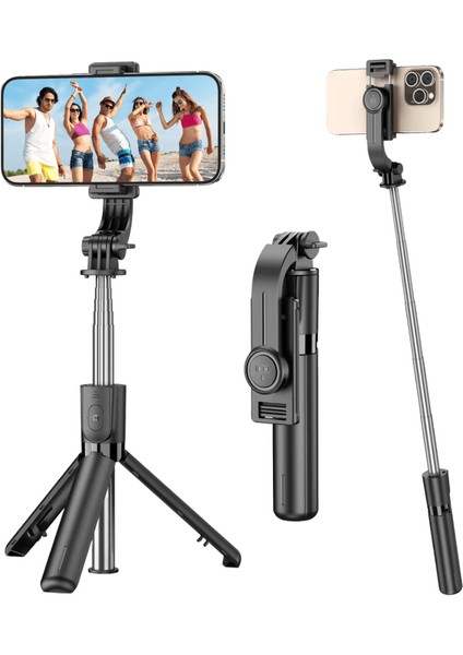 Selfieshow Selfie Çubuğu Tripod Telefon Tutucu Masaüstü Standı Mobil Canlı Yayın Için Uzatılabilir Monopod Bluetooth Elde Taşınabilir Fotoğrafsiyah (Yurt Dışından)