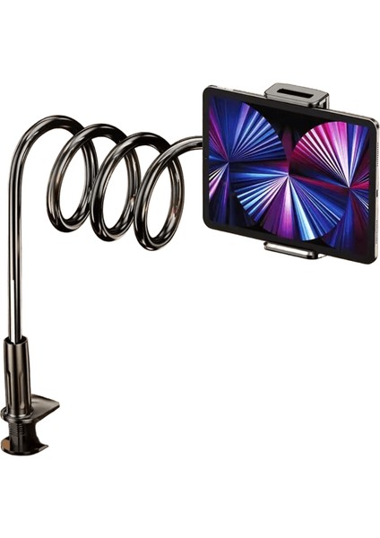 Evrensel Tembel Başucu Masaüstü Cep Telefonu Tablet Standı Suporta Masaüstü Spiral Standlar Como iPhone 15 14 Samsung Xiaomi iPad Için:siyah (Yurt Dışından)