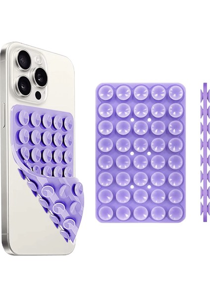 Silikon Vantuzlu Telefon Kılıfı Montajı Çift Taraflı Eller Serbest iPhone Android Için Özçekimler ve Videolar Için Güçlü Kavrama Tutacağı :mor (Yurt Dışından)